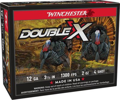 Winchester Ammo 12-Gauge Double X High Velocity Turkey 4-Shot Shotgun Shells, 3.5 in., 2 oz., 10 Rounds