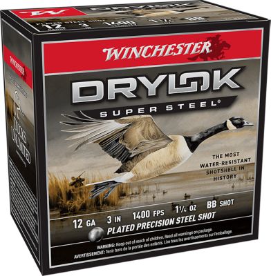 Winchester Ammo 12-Gauge Drylok Super Steel Magnum BB-Shot Shotgun Shells, 3 in., 1-1/4 oz., 25 Rounds