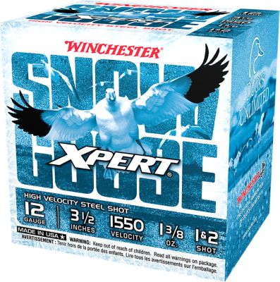 Winchester Ammo 12-Gauge Xpert Snow Goose High Velocity Steel 1/2-Shot Shotgun Shells, 3.5 in., 1-3/8 oz., 250 Rounds