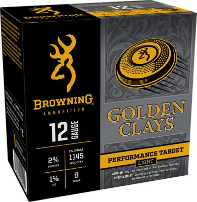 Browning Ammo 12-Gauge Golden Clays 8-Shot Shotgun Shells, 2.75 in., 1-1/8 oz., 25 Rounds