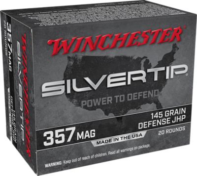 Winchester Ammo Silvertip .357 Magnum 145-Grain Silvertip Jacket Hollow Point Handgun Ammunition, 20 Rounds