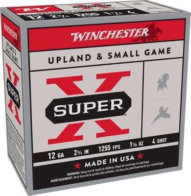 Winchester Ammo 12-Gauge Super X Heavy Game Load 4-Shot Shotgun Shells, 2.75 in., 1-1/8 oz., 25 Rounds