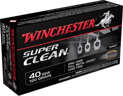 Winchester Ammo Super Clean .405 Winchester 120-Grain Lead Free Full Metal Jacket Handgun Ammunition, 50 Rounds