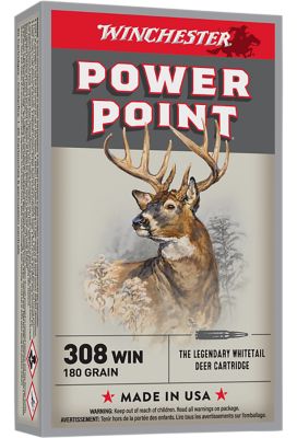 Winchester Ammo Power-Point .308 Win 180-Grain Rifle Ammunition, 20 Rounds