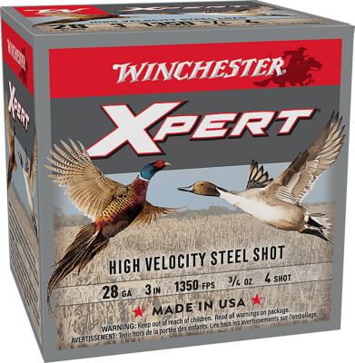 Winchester Ammo 28-Gauge Xpert High Velocity Steel 4-Shot Shotgun Shells, 3 in., 3/4 oz., 25 Rounds