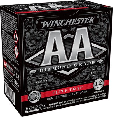 Winchester Ammo 12-Gauge AA Diamond Grade Elite Trap 7.5-Shot Shotgun Shells, 2.75 in., 1-1/8 oz., 25 Rounds