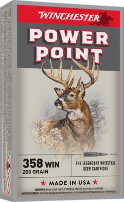 Winchester Ammo Power-Point .358 Win 200-Grain Rifle Ammunition, 20 Rounds