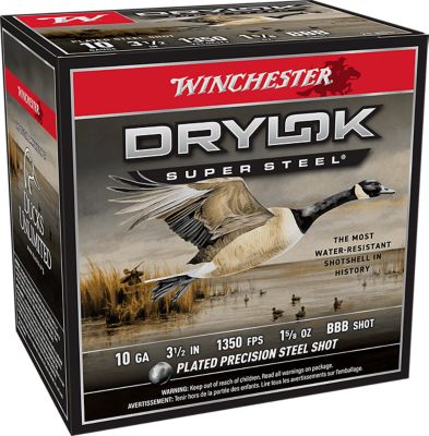 Winchester Ammo 10-Gauge Drylok Super Steel Magnum BBB-Shot Shotgun Shells, 3.5 in., 1-5/8 oz., 25 Rounds