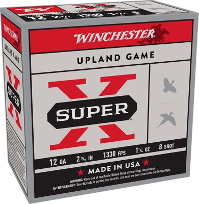 Winchester Ammo 12-Gauge Super X Heavy Game Load High Brass 8-Shot Shotgun Shells, 2.75 in., 1-1/4 oz., 25 Rounds