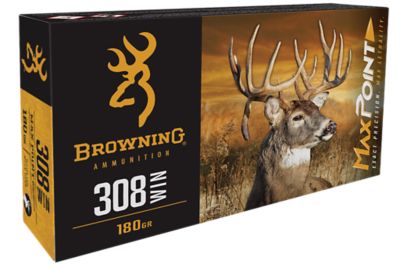 Browning Ammo Max Point .308 Win 168-Grain Rifle Ammunition, 20 Rounds