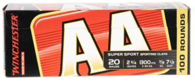 Winchester Ammo 20-Gauge AA Sporting Clay 7.5-Shot Shotgun Shells, 2.75 in., 7/8 oz., 100 Rounds