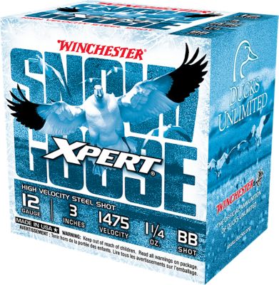 Winchester Ammo 12-Gauge Xpert Snow Goose High Velocity Steel BB-Shot Shotgun Shells, 3 in., 1-1/4 oz., 250 Rounds