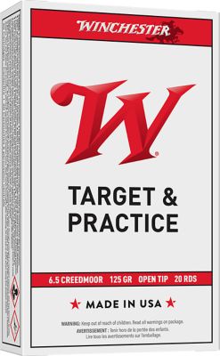 Winchester Ammo USA 6.5 Creedmoor 125-Grain Open Tip Range Rifle Ammunition, 20 Rounds