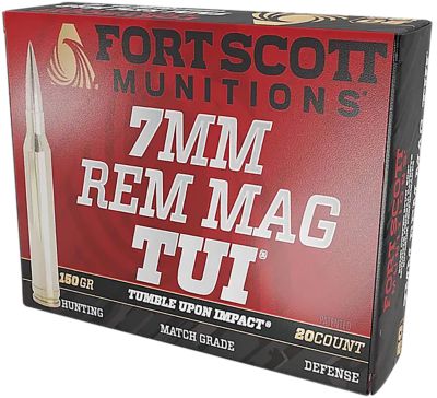 Fort Scott Munitions Tumble Upon Impact (TUI) 7mm 150-Grain Solid Copper Spun Rifle Ammunition, 20 Rounds