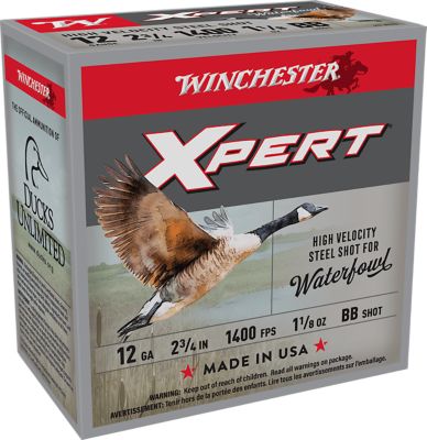 Winchester Ammo 12-Gauge Super X Xpert High Velocity Steel BB-Shot Shotgun Shells, 2.75 in., 1-1/8 oz., 25 Rounds