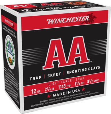 Winchester Ammo 12-Gauge AA Light Target 8.5-Shot Shotgun Shells, 2.75 in., 1-1/8 oz., 25 Rounds