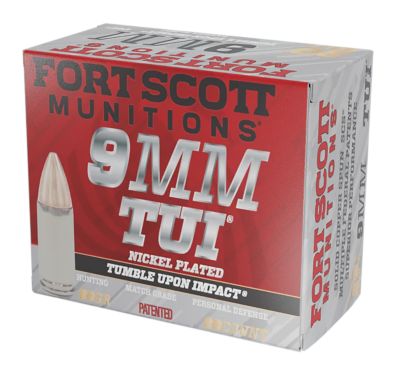 Fort Scott Munitions Tumble Upon Impact (TUI) 9mm Luger 80-Grain Solid Copper Spun Handgun Ammunition, 20 Rounds, 9MM080SCVNIC