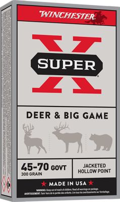 Winchester Ammo Super X .45-70 Government 300-Grain Jacketed Hollow Point Rifle Ammunition, 20 Rounds