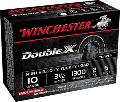 Winchester Ammo 10-Gauge Double X High Velocity Turkey 5-Shot Shotgun Shells, 3.5 in., 2 oz., 10 Rounds