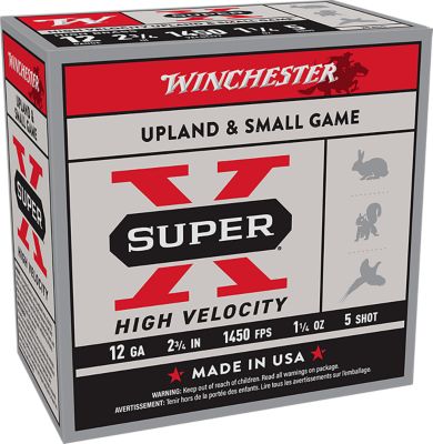 Winchester Ammo 12-Gauge Super X High Velocity 5-Shot Shotgun Shells, 2.75 in., 1-1/4 oz., 25 Rounds