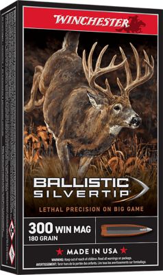 Winchester Ammo Ballistic Silvertip .300 Win Magnum 180-Grain Rapid Expansion Polymer Tip Rifle Ammunition, 20 Rounds