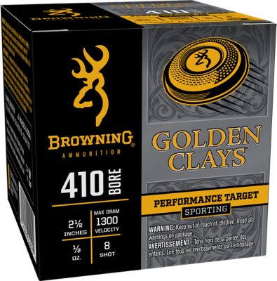 Browning Ammo .410-Bore Golden Clays 8-Shot Shotgun Shells, 2.5 in., 1/2 oz., 25 Rounds