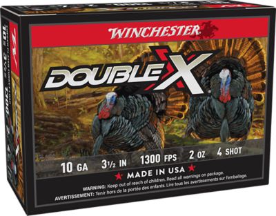Winchester Ammo 10-Gauge Double X High Velocity Turkey 4-Shot Shotgun Shells, 3.5 in., 2 oz., 10 Rounds