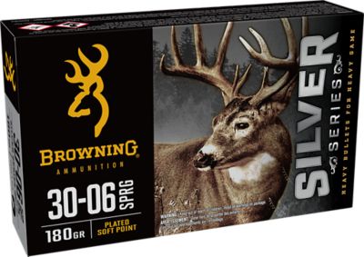 Browning Ammo Silver .30-06 Springfield 180-Grain Plated Soft Point Rifle Ammunition, 20 Rounds