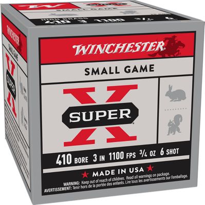 Winchester Ammo .410-Bore Super X Heavy Game Load High Brass 6-Shot Shotgun Shells, 3 in., 3/4 oz., 25 Rounds