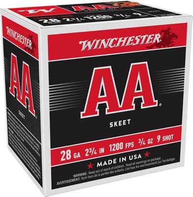 Winchester Ammo 28-Gauge AA 9-Shot Shotgun Shells, 2.75 in., 3/4 oz., 25 Rounds