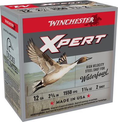 Winchester Ammo 12-Gauge Super X Xpert High Velocity Steel 2-Shot Shotgun Shells, 2.75 in., 1-1/16 oz., 25 Rounds