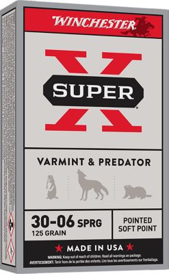 Winchester Ammo Super X .30-06 Springfield 125-Grain Pointed Soft Point Rifle Ammunition, 20 Rounds