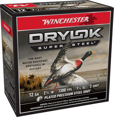 Winchester Ammo 12-Gauge Drylok Super Steel Magnum 2-Shot Shotgun Shells, 2.75 in., 1-1/4 oz., 25 Rounds