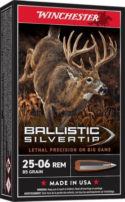Winchester Ammo Ballistic Silvertip .25-06 Remington 85-Grain Fragmenting Polymer Tip Rifle Ammunition, 20 Rounds