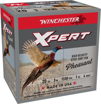 Winchester Ammo 20-Gauge Xpert Pheasant High Velocity Steel 4-Shot Shotgun Shells, 3 in., 1 oz., 25 Rounds