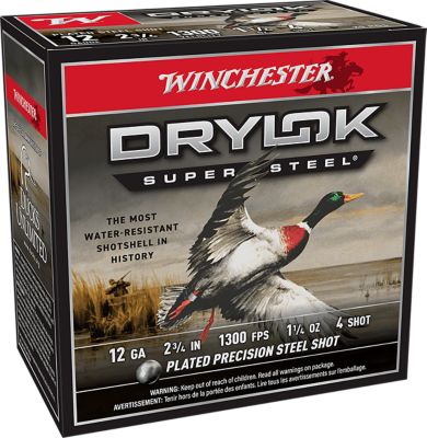 Winchester Ammo 12-Gauge Drylok Super Steel Magnum 4-Shot Shotgun Shells, 2.75 in., 1-1/4 oz., 25 Rounds