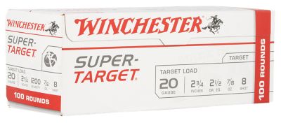 Winchester Ammo 20-Gauge Super Target 8-Shot Shotgun Shells, 2.75 in., 7/8 oz., 100 Rounds
