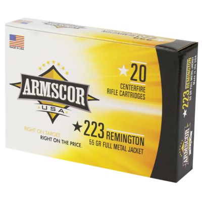 Armscor USA .223 Remington 55-Grain Full Metal Jacket Rifle Ammunition, 20 Rounds