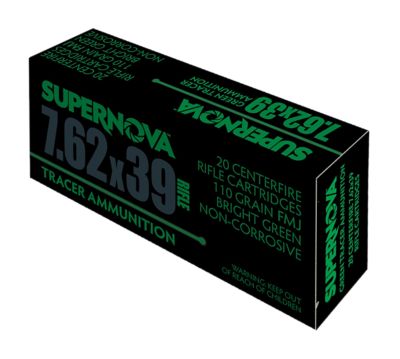EAA Supernova Green Tracer 7.62mm 110-Grain Full Metal Jacket Rifle Ammunition, 20 Rounds