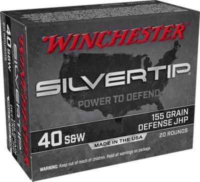 Winchester Ammo Silvertip .40 S&W 155-Grain Silvertip Jacket Hollow Point Handgun Ammunition, 20 Rounds