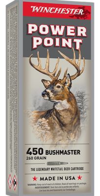 Winchester Ammo Power-Point .450 Bushmaster 260-Grain Rifle Ammunition, 20 Rounds