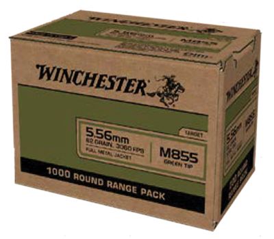 Winchester Ammo USA 5.56x45mm NATO 62-Grain Full Metal Jacket Rifle Ammunition, 1000 Rounds