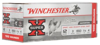 Winchester Ammo 12-Gauge Super X Xpert High Velocity Steel 4-Shot Shotgun Shells, 3 in., 1-1/8 oz., 100 Rounds