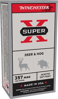 Winchester Ammo Super X .357 Magnum 158-Grain Jacketed Soft Point Handgun Ammunition, 50 Rounds