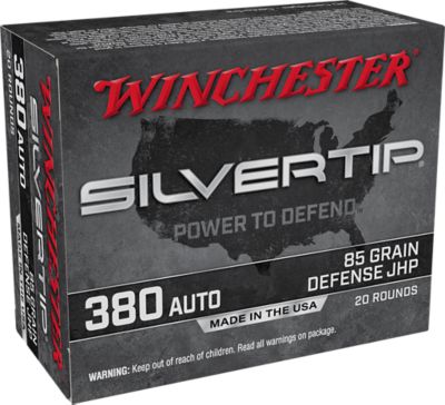 Winchester Ammo Silvertip .380 ACP 85-Grain Silvertip Jacket Hollow Point Handgun Ammunition, 20 Rounds