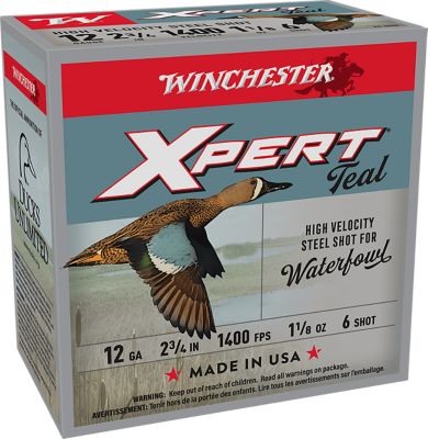 Winchester Ammo 12-Gauge Super X Xpert High Velocity Steel 6-Shot Shotgun Shells, 2.75 in., 1-1/8 oz., 25 Rounds, WEX12H6