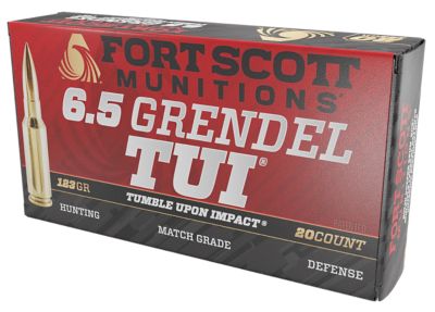Fort Scott Munitions Tumble Upon Impact (TUI) 6.5 Grendel 123-Grain Solid Copper Spun Rifle Ammunition, 20 Rounds