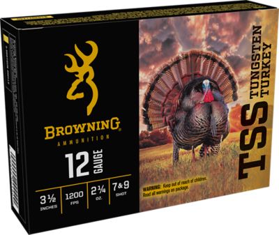 Browning Ammo 12-Gauge TSS Turkey Non-Toxic Tungsten 7/9-Shot Shotgun Shells, 3.5 in., 2-1/4 oz., 5 Rounds