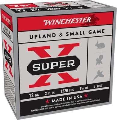 Winchester Ammo 12-Gauge Super X Game Load High Brass 5-Shot Shotgun Shells, 2.75 in., 1-1/4 oz., 25 Rounds