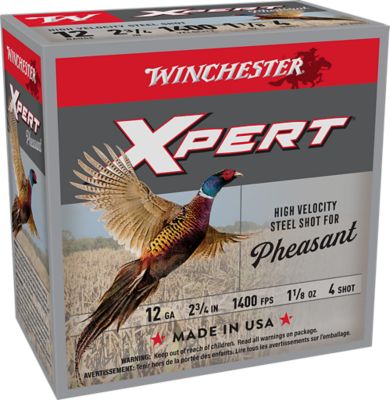 Winchester Ammo 12-Gauge Xpert Pheasant High Velocity Steel 4-Shot Shotgun Shells, 2.75 in., 1-1/8 oz., 25 Rounds